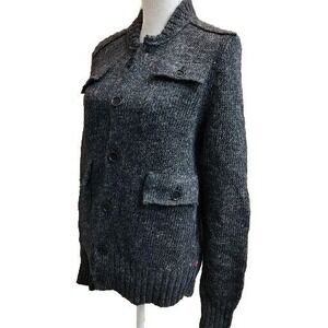 Banana Republic Womens Cardigan Sweater Sz Small Gray Button‎ Up Wool Linen